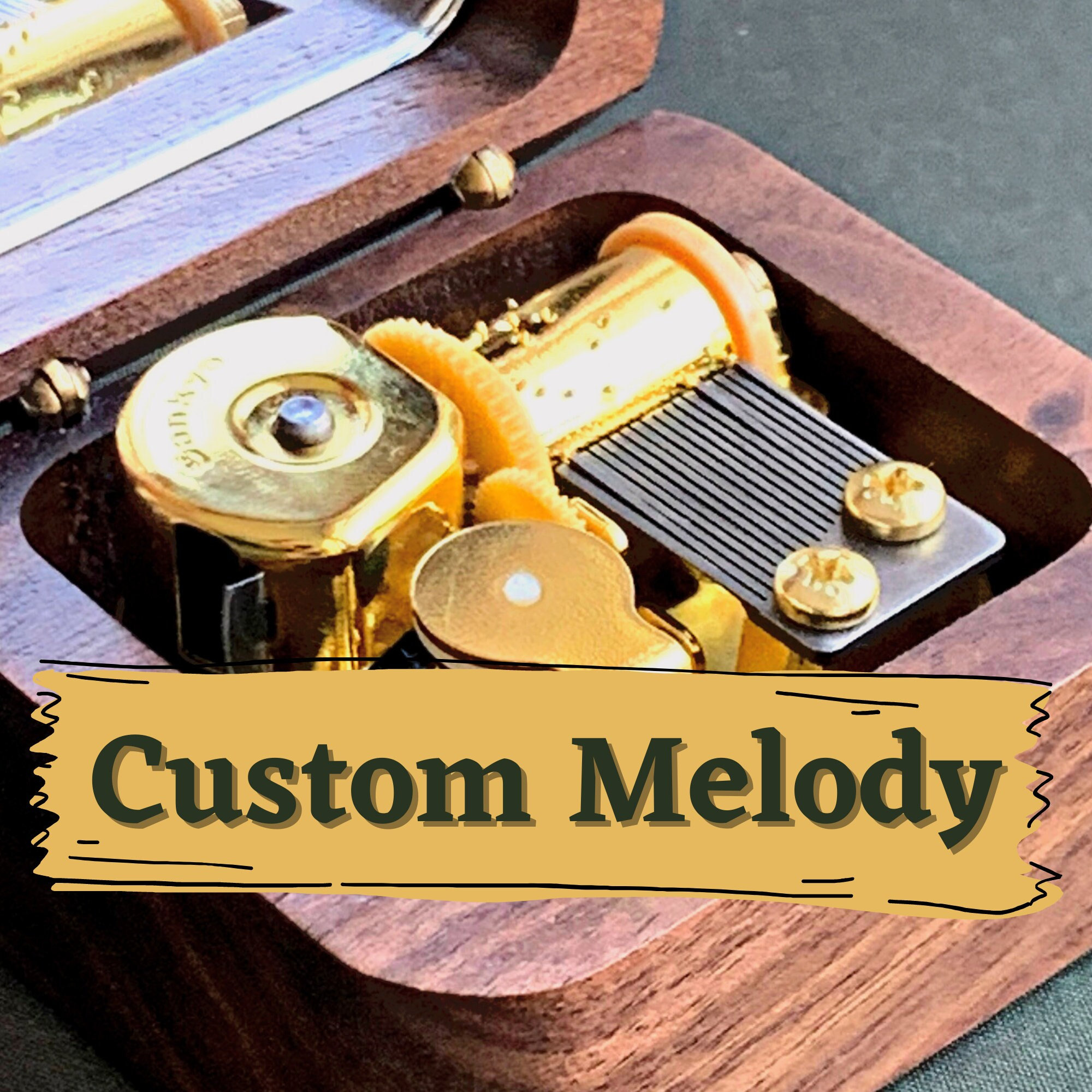 with your choice of color and song Custom engraved music box with a rose engraved on the top