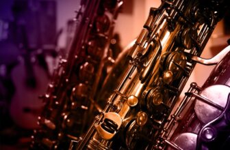 Close view of a saxophone and its keys