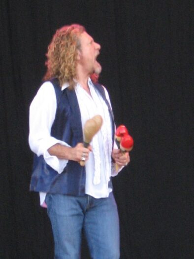 A musician playing handheld maracas