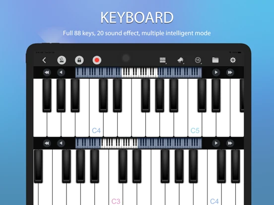 Perfect Piano for iOS interface