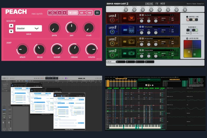 Current software interfaces for best 8 bit 16 bit music makers chiptune
