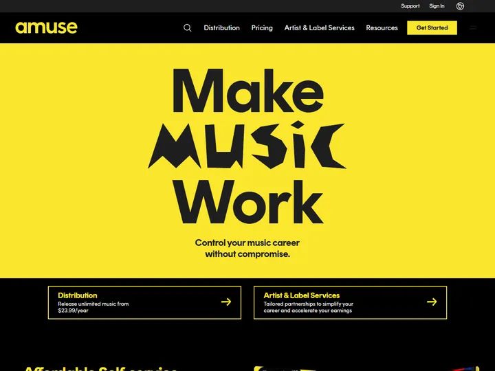Screenshot of www.amuse.io