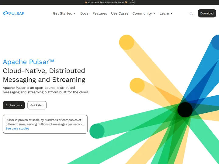 Screenshot of pulsar.apache.org