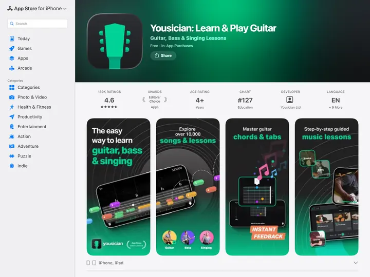 Screenshot of apps.apple.com