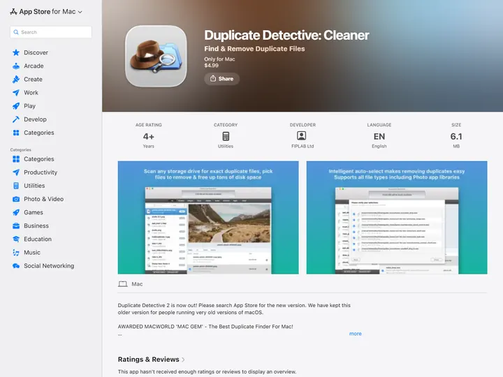 Screenshot of apps.apple.com