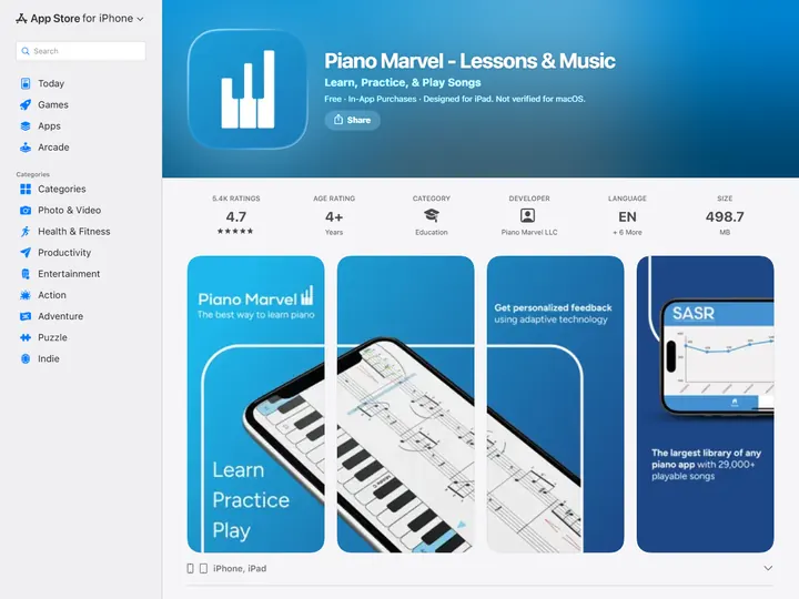 Screenshot of apps.apple.com