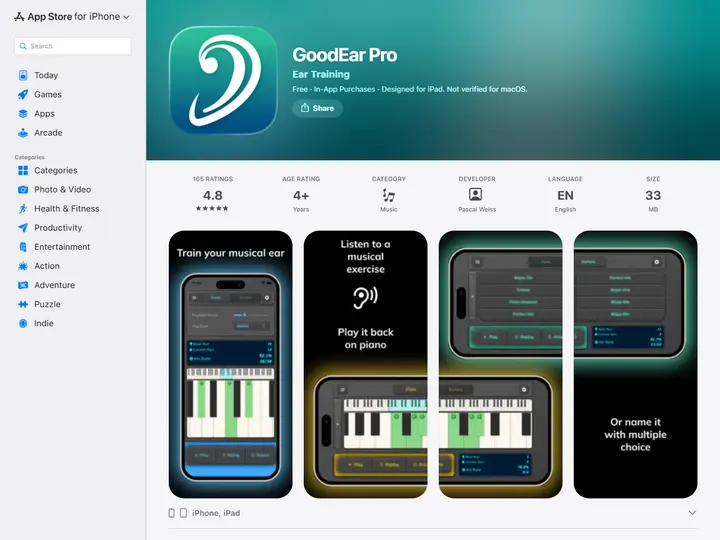 Screenshot of apps.apple.com