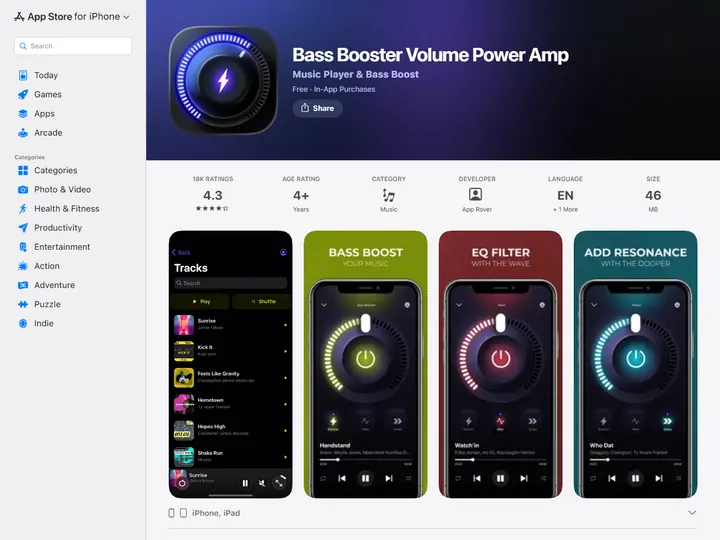 Screenshot of apps.apple.com