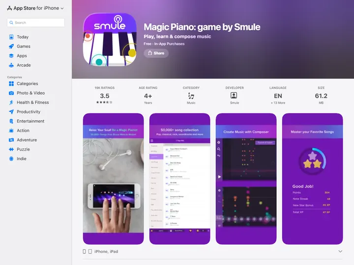 Screenshot of apps.apple.com