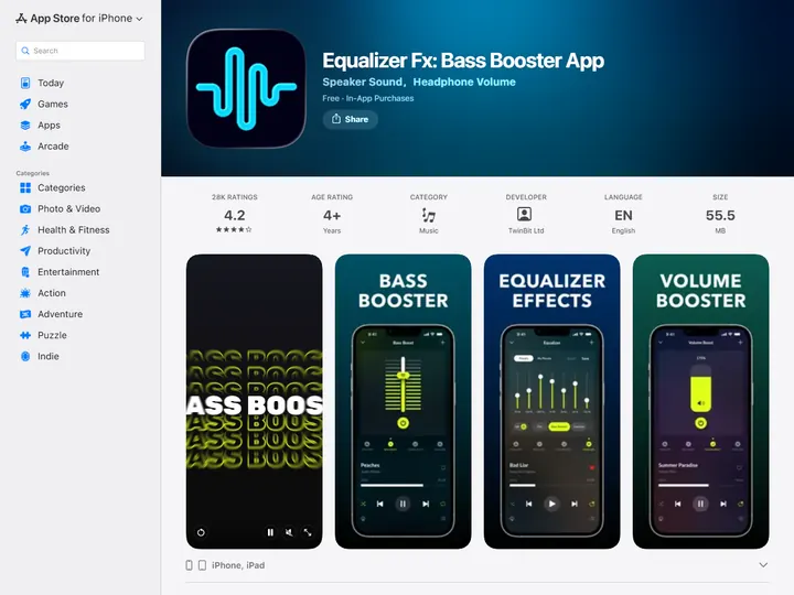 Screenshot of apps.apple.com
