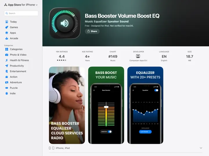 Screenshot of apps.apple.com