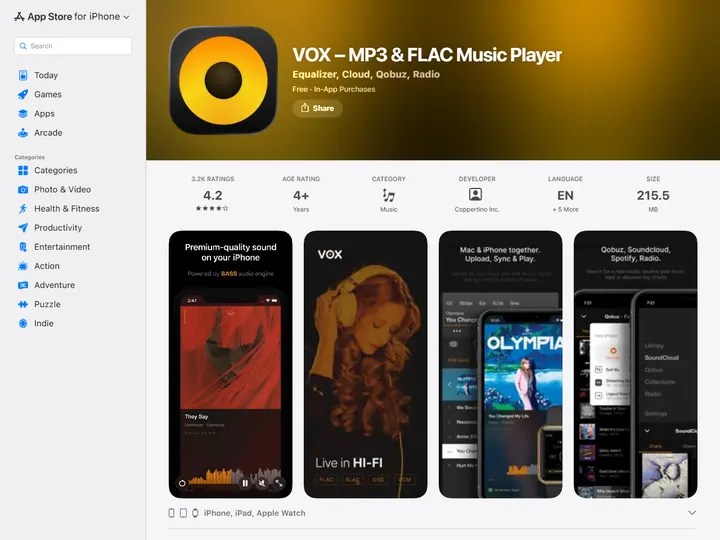 Screenshot of apps.apple.com