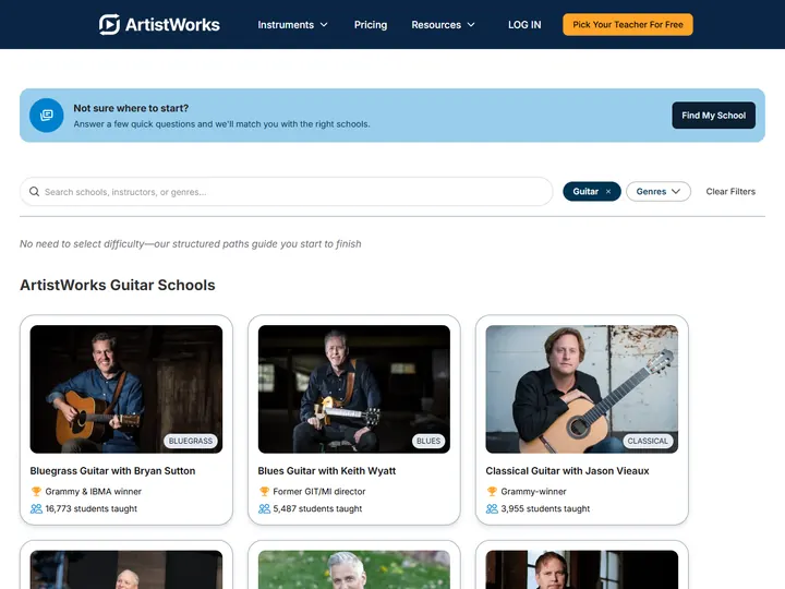 Screenshot of artistworks.com
