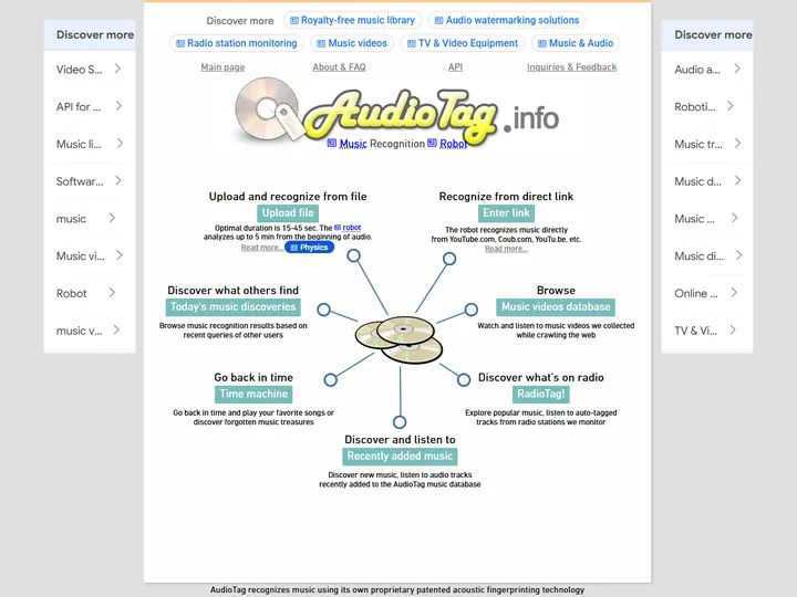Screenshot of audiotag.info