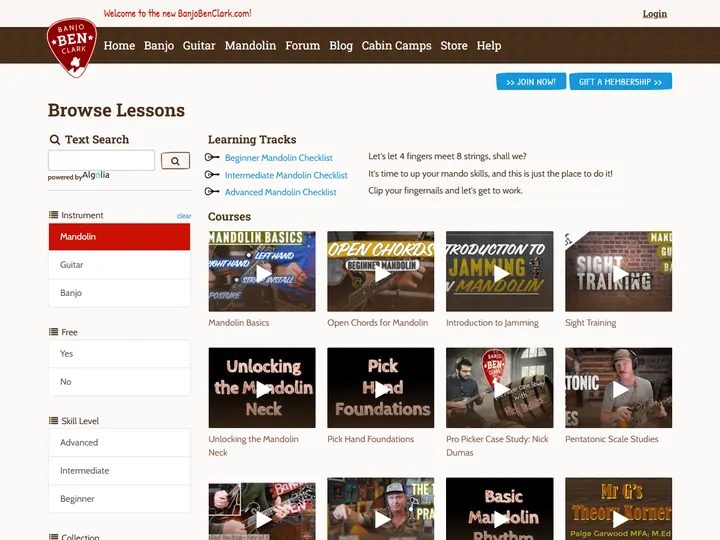 Screenshot of banjobenclark.com