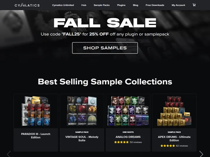 Screenshot of cymatics.fm