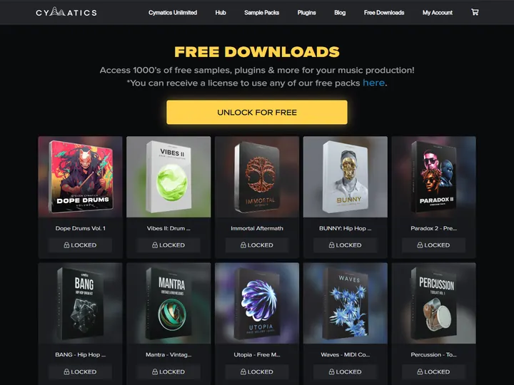 Screenshot of cymatics.fm