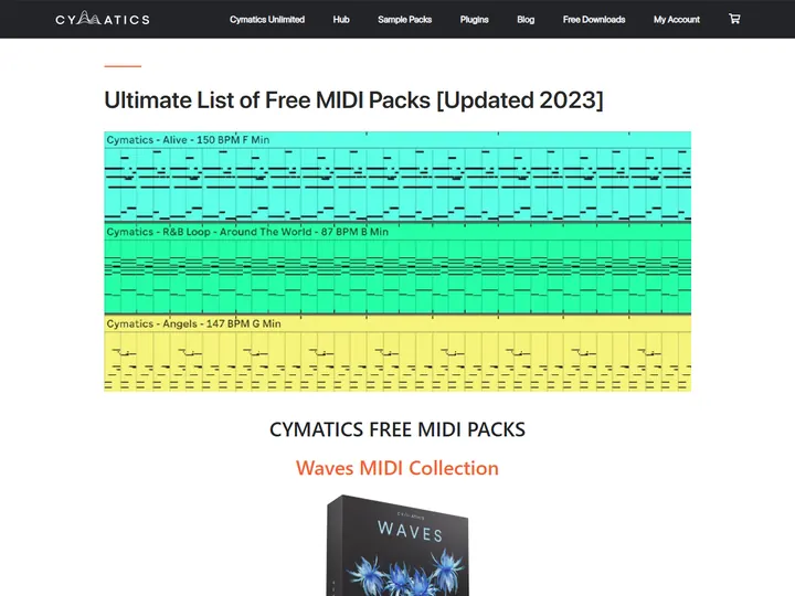 Screenshot of cymatics.fm