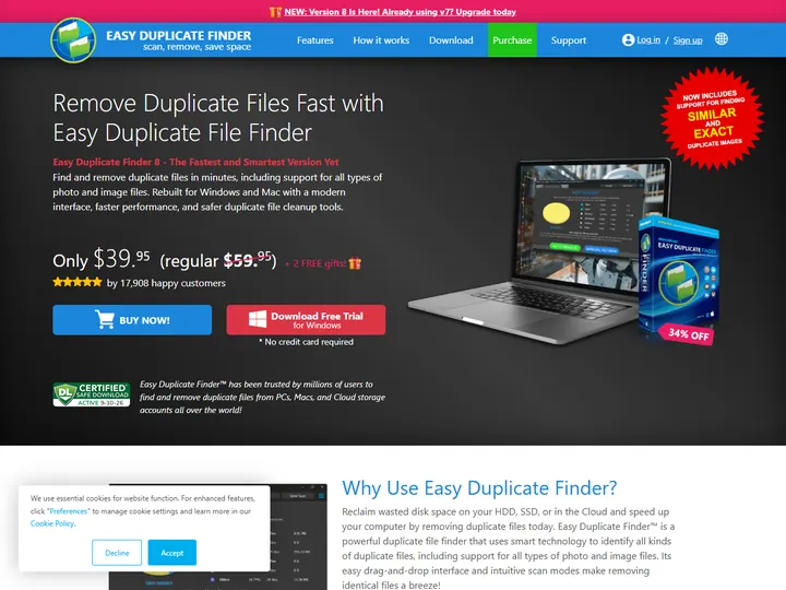 Screenshot of www.easyduplicatefinder.com