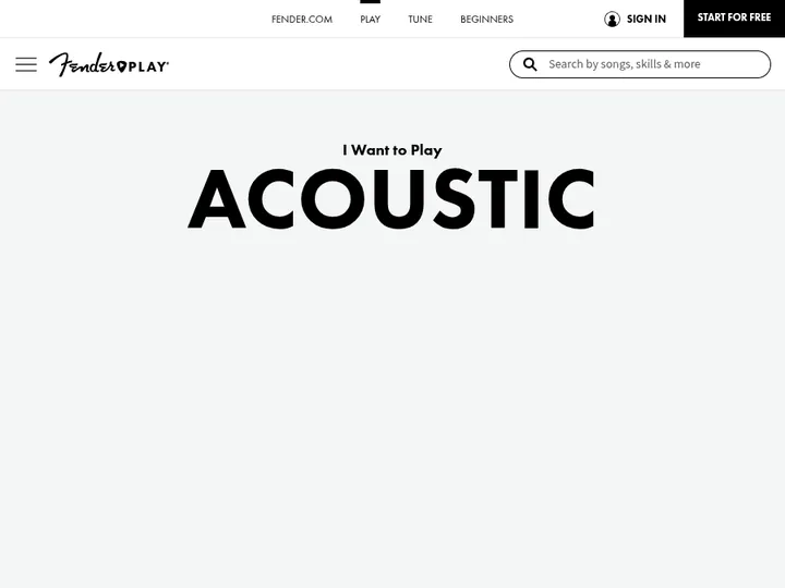 Screenshot of www.fender.com