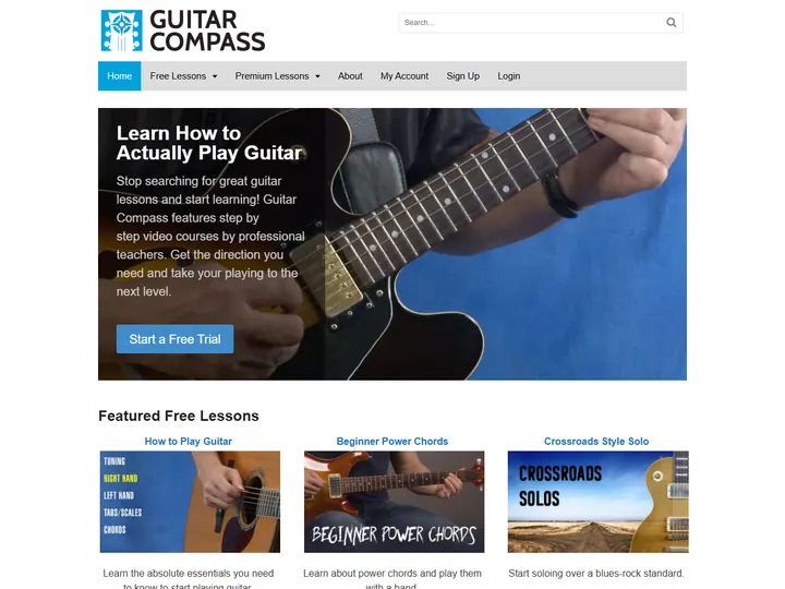 Screenshot of guitarcompass.com