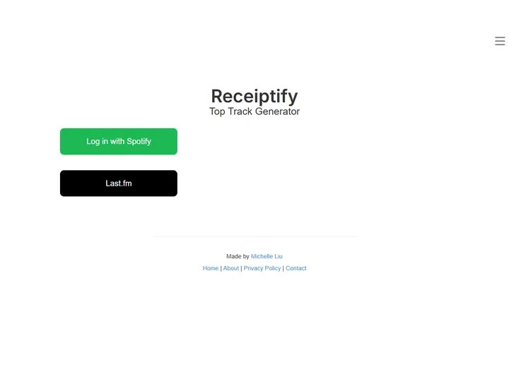 Screenshot of receiptify.herokuapp.com