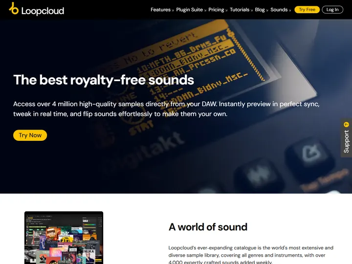 Screenshot of www.loopcloud.com