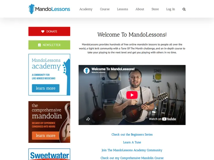 Screenshot of www.mandolessons.com
