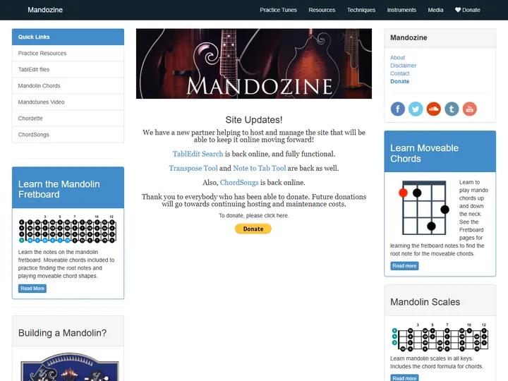 Screenshot of www.mandozine.com