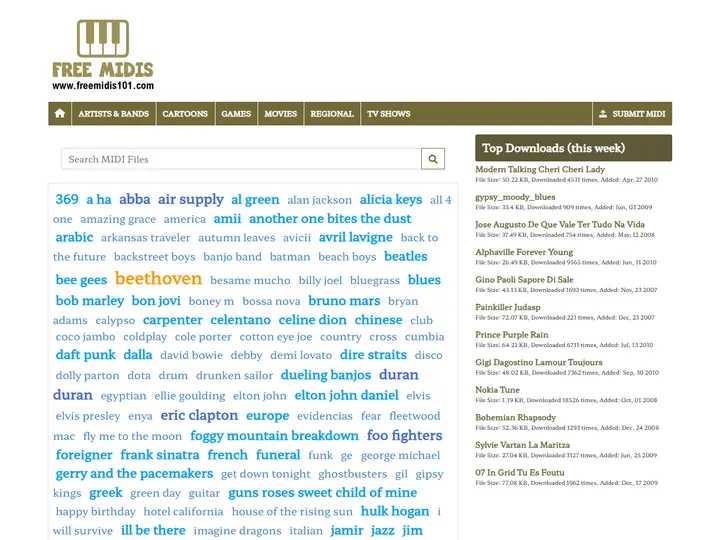 Screenshot of www.midis101.com