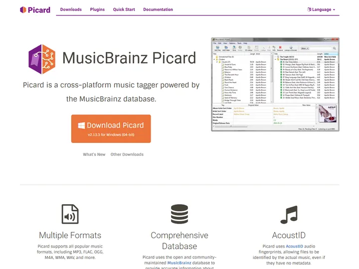 Screenshot of picard.musicbrainz.org
