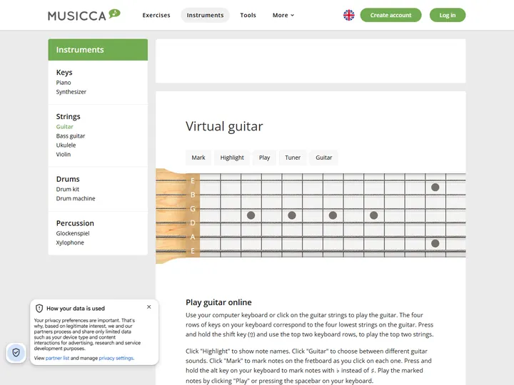 Screenshot of www.musicca.com