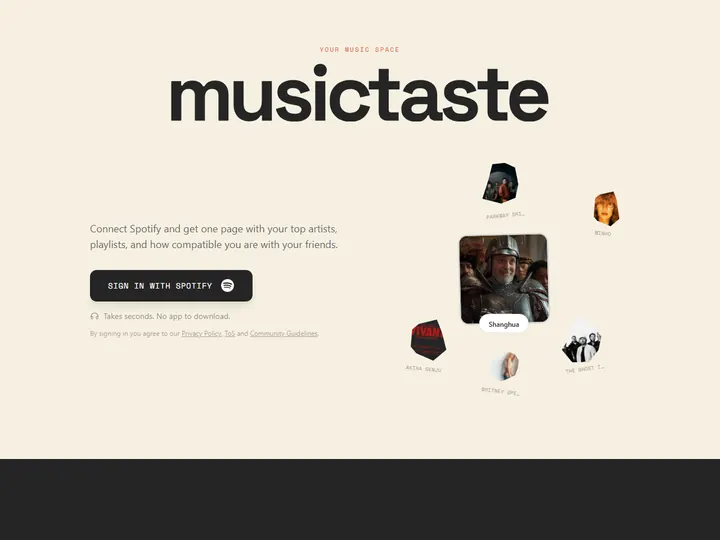 Screenshot of musictaste.space