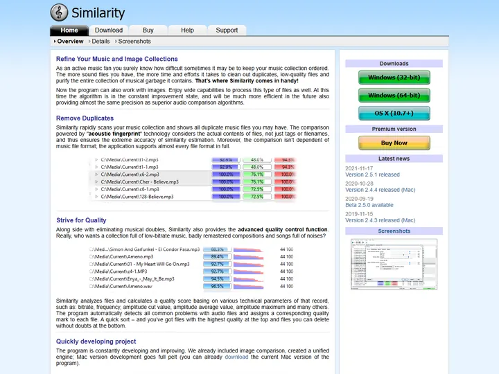 Screenshot of www.similarityapp.com