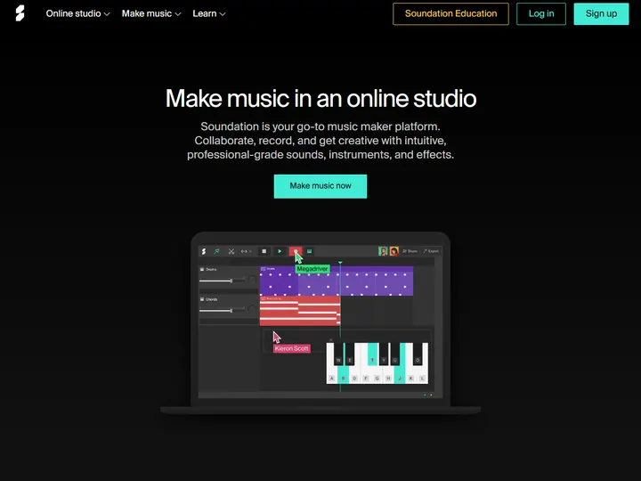 Screenshot of soundation.com