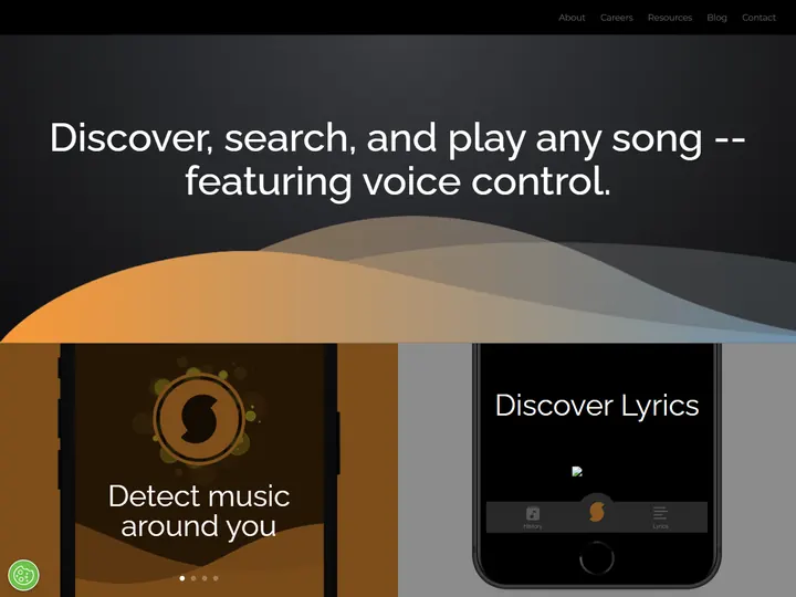 Screenshot of www.soundhound.com