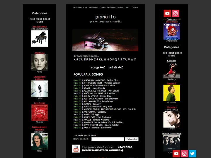 Screenshot of pianotte.szm.com