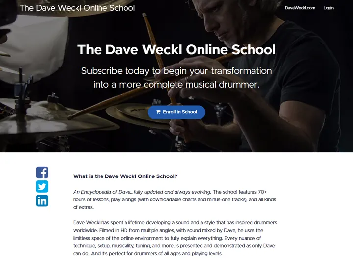 Screenshot of daveweckl.teachable.com