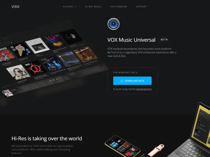 Screenshot of vox.rocks