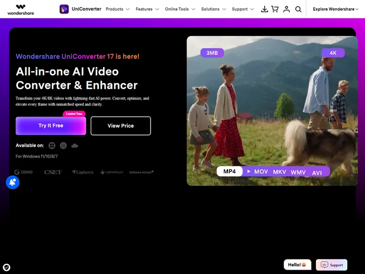 Screenshot of videoconverter.wondershare.com